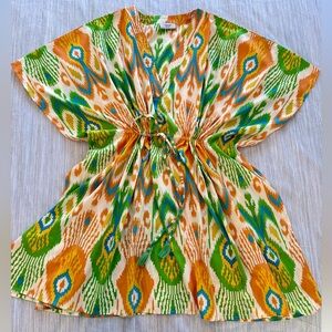 Colorful Ikat Print Women's Kaftan